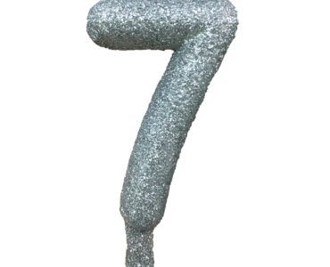 Vela glitter prata Nº 7